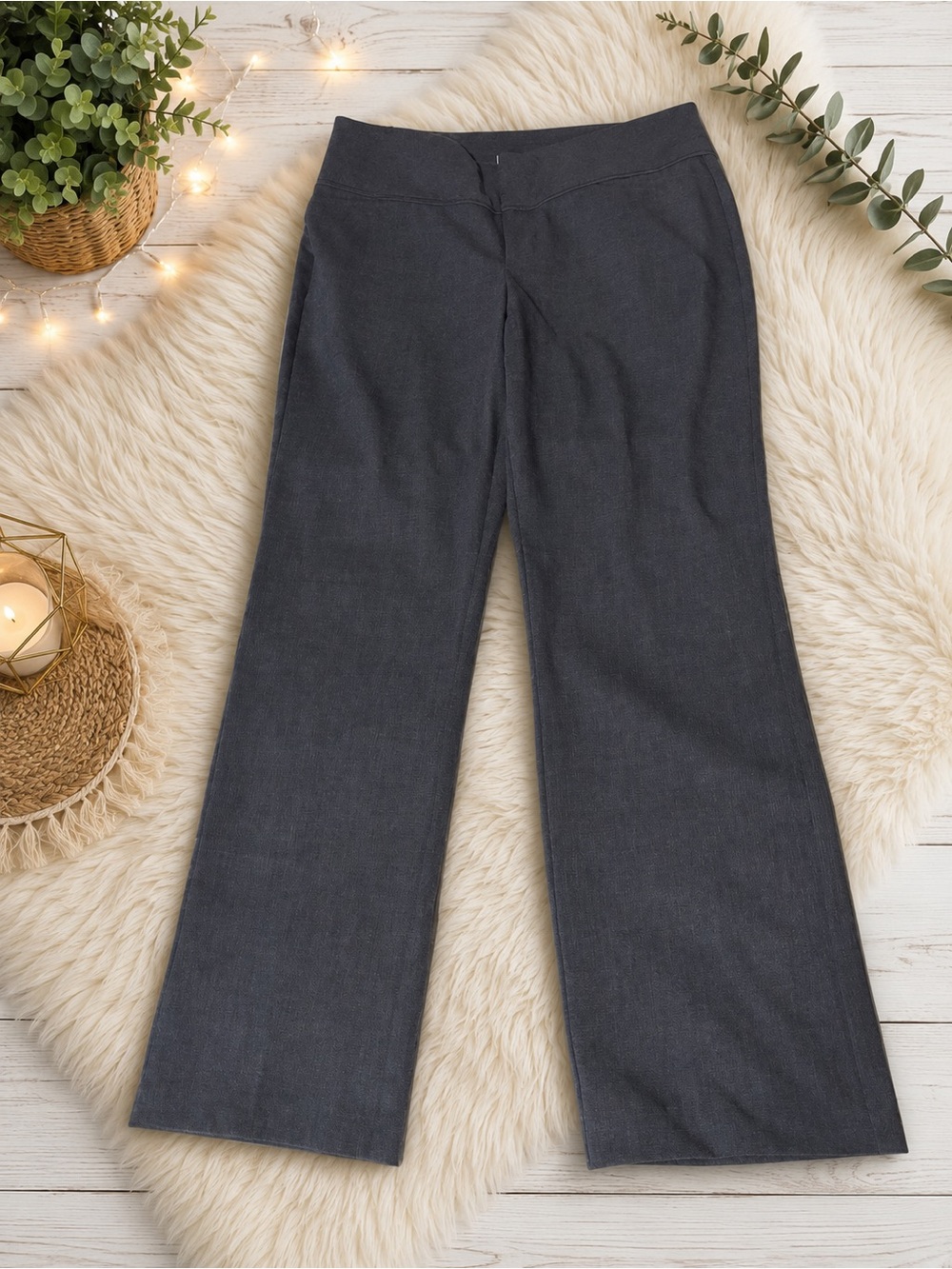 Elle Wide-Leg Dress Pants - Dark Charcoal